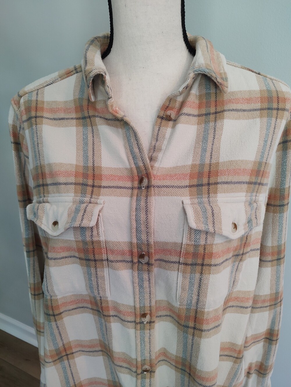 Fjallraven Ovik Heavy Flannel Relaxed Fit Shirt Women’s Gorpcore Cream Orange M - Picture 9 of 16